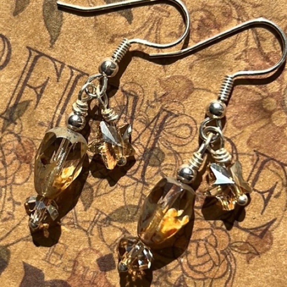 “Crystals and Stars”” OOAK, BOHO, GYPSY, Steampunk Earrings by Susan A Ray